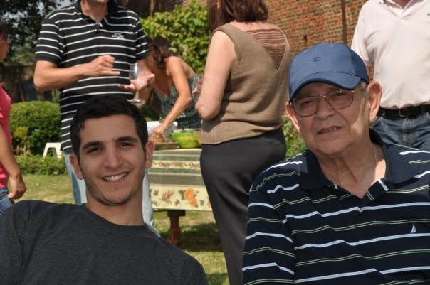 Mousani with a family member at an outdoor gathering