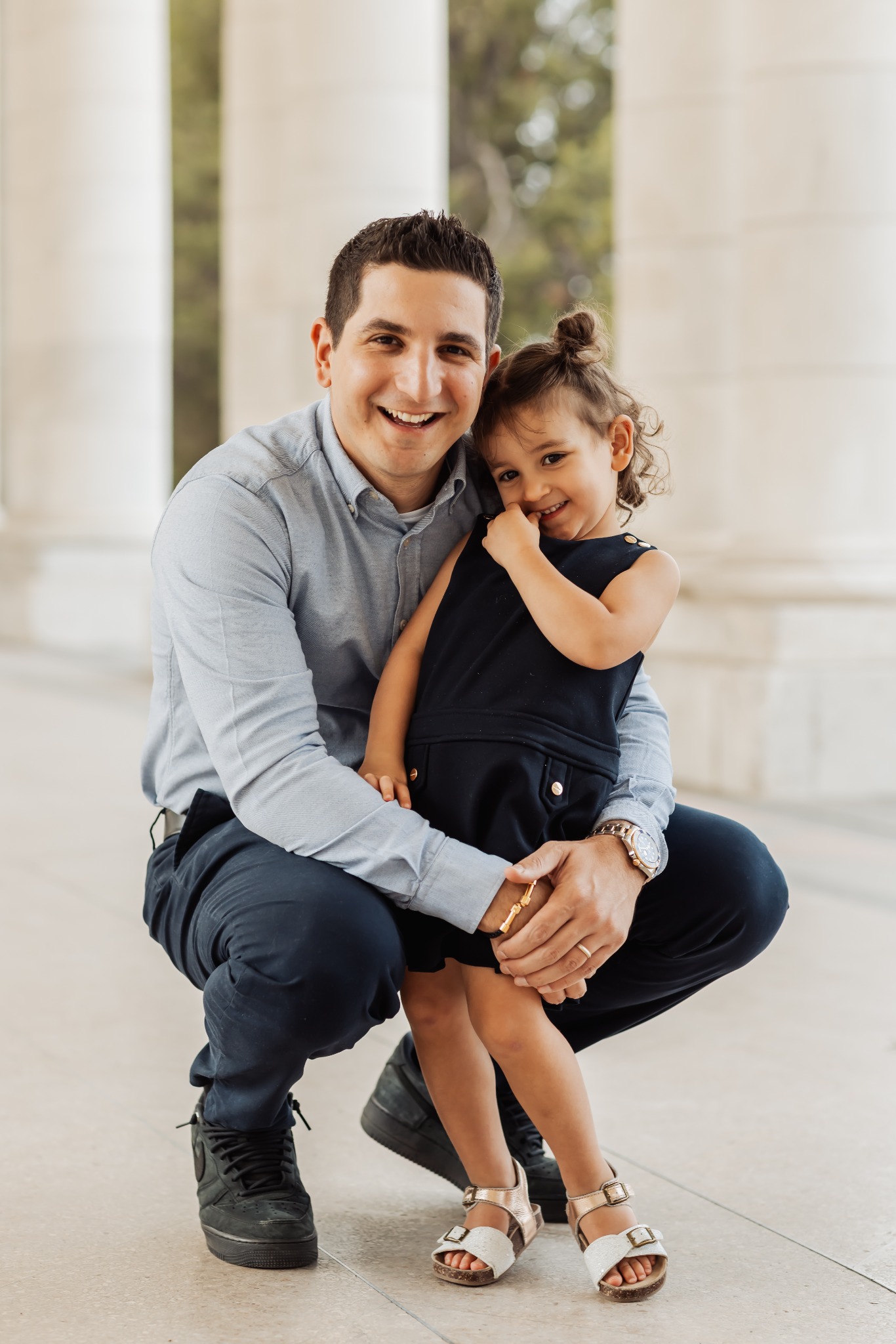 Steven holding Sarah